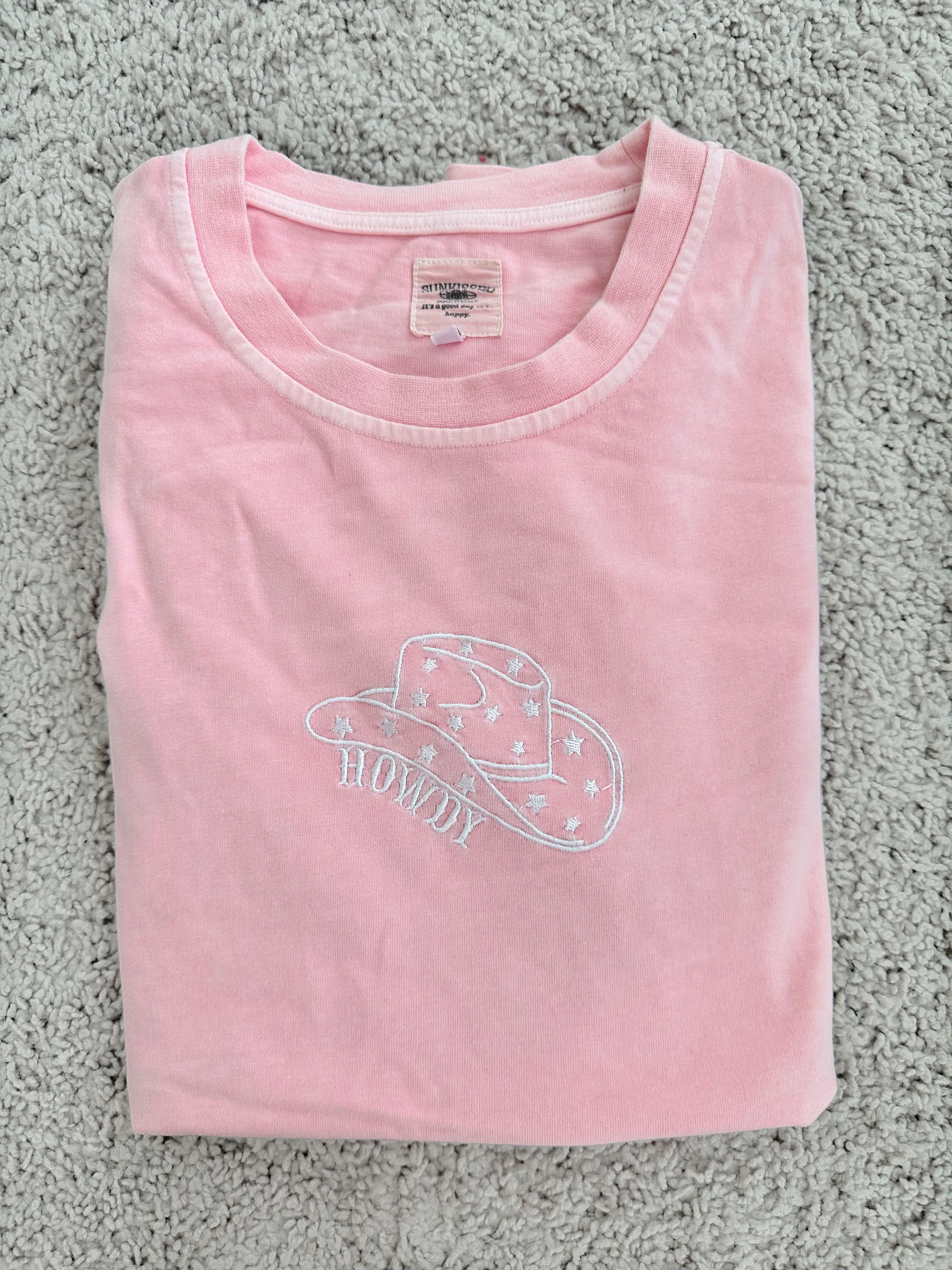 HOWDY COWGIRL HAT EMBROIDER TEE sold by Sunkissed Coconut product image thumbnail 2