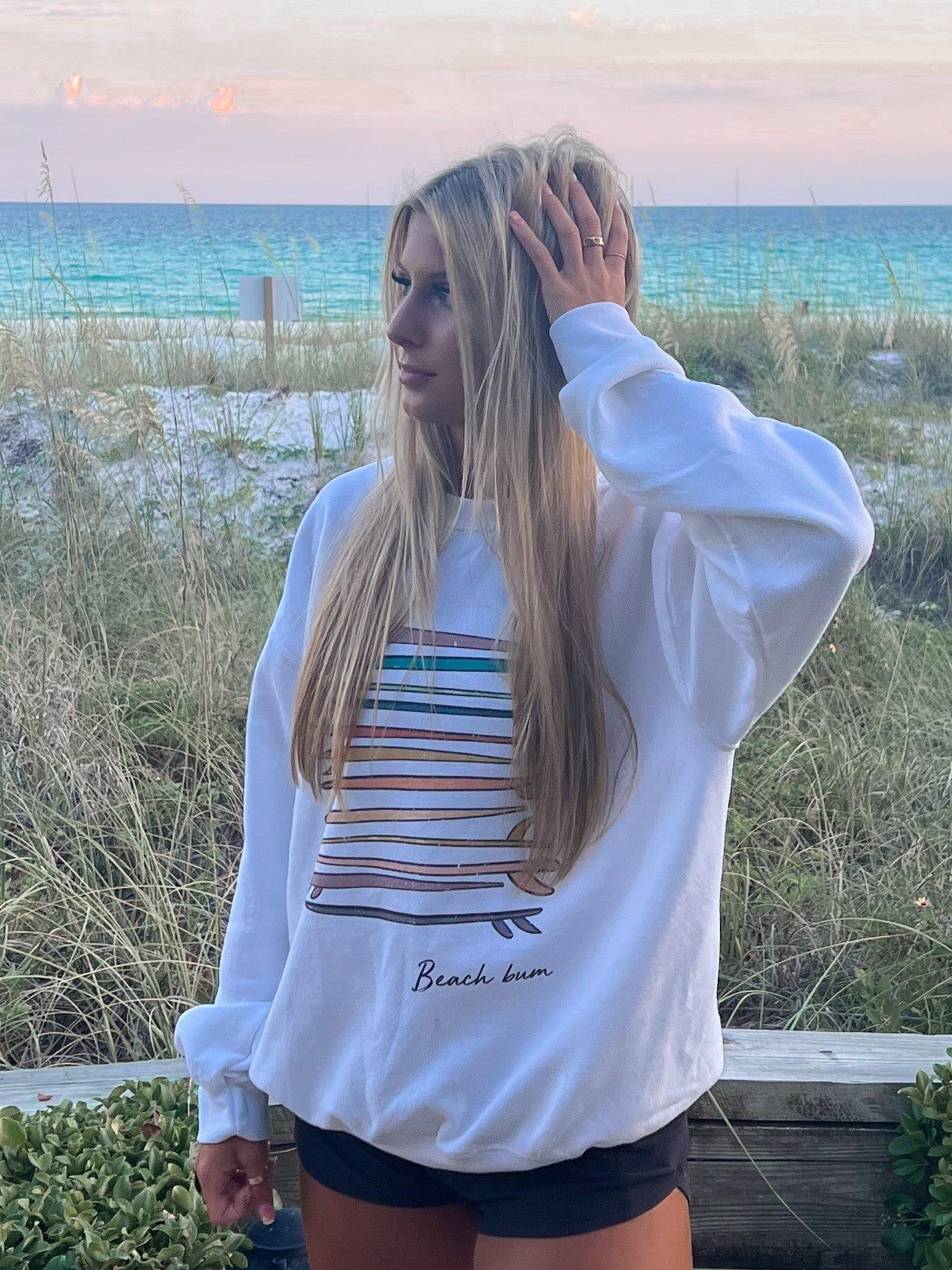 Let's Go Surfing Beach Bum Sweatshirt sold by Sunkissed Coconut product image thumbnail 5