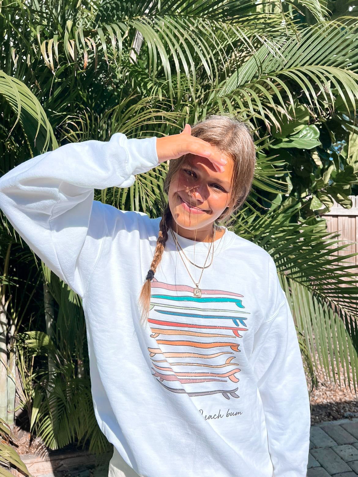 Let's Go Surfing Beach Bum Sweatshirt sold by Sunkissed Coconut product image thumbnail 3