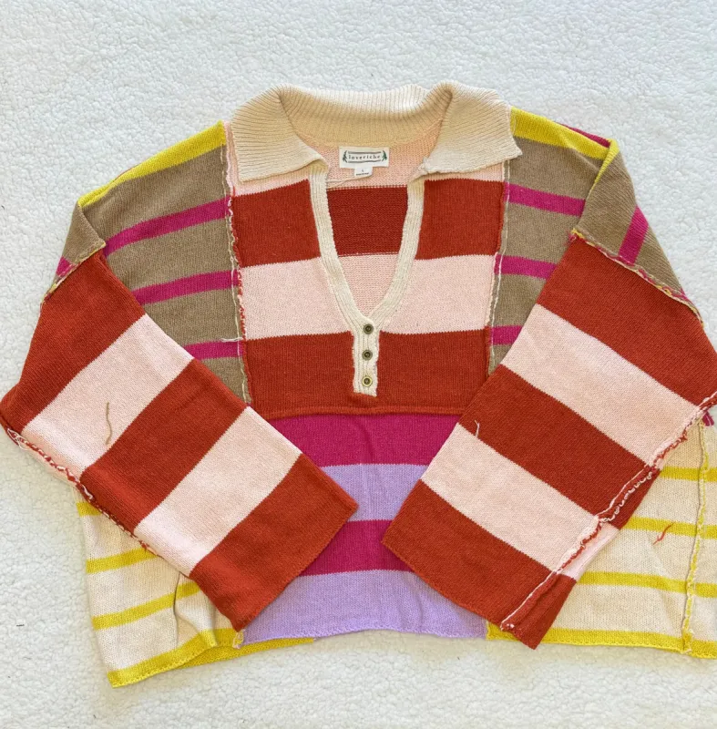 Quarter Button-Up Knit Sweater sold by Sunkissed Coconut