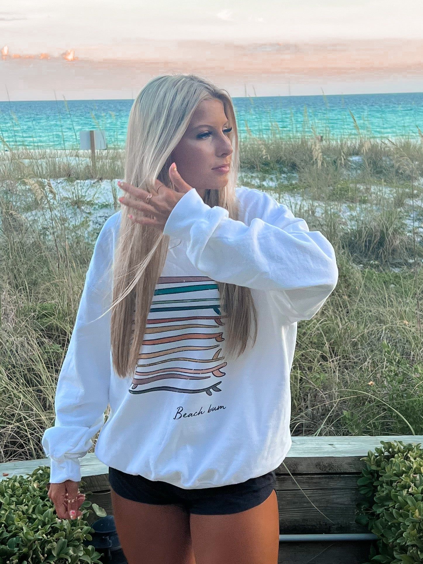 Let's Go Surfing Beach Bum Sweatshirt sold by Sunkissed Coconut product image thumbnail 7