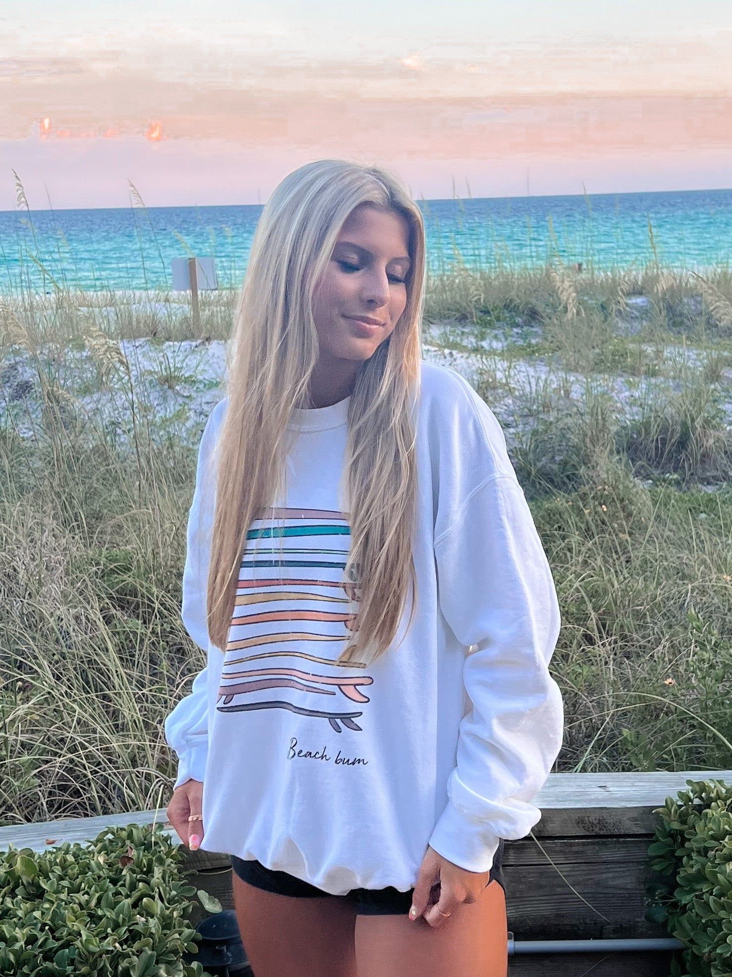 Let's Go Surfing Beach Bum Sweatshirt sold by Sunkissed Coconut product image thumbnail 6