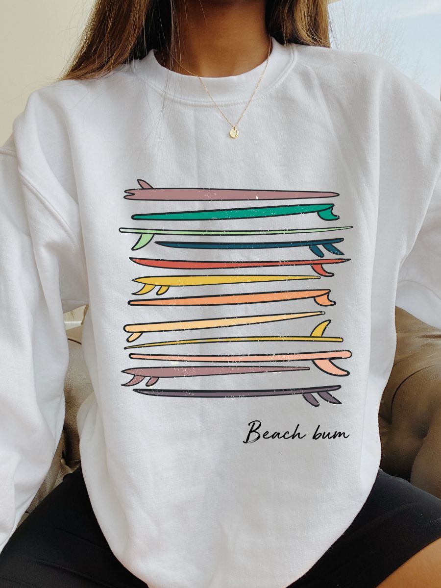 Let's Go Surfing Beach Bum Sweatshirt sold by Sunkissed Coconut product image thumbnail 4