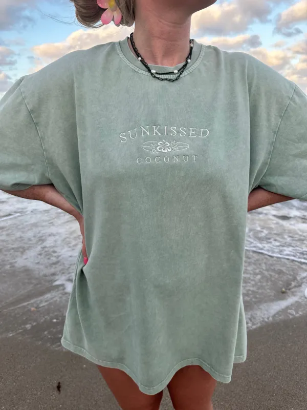 Washed green logo tee sold by Sunkissed Coconut