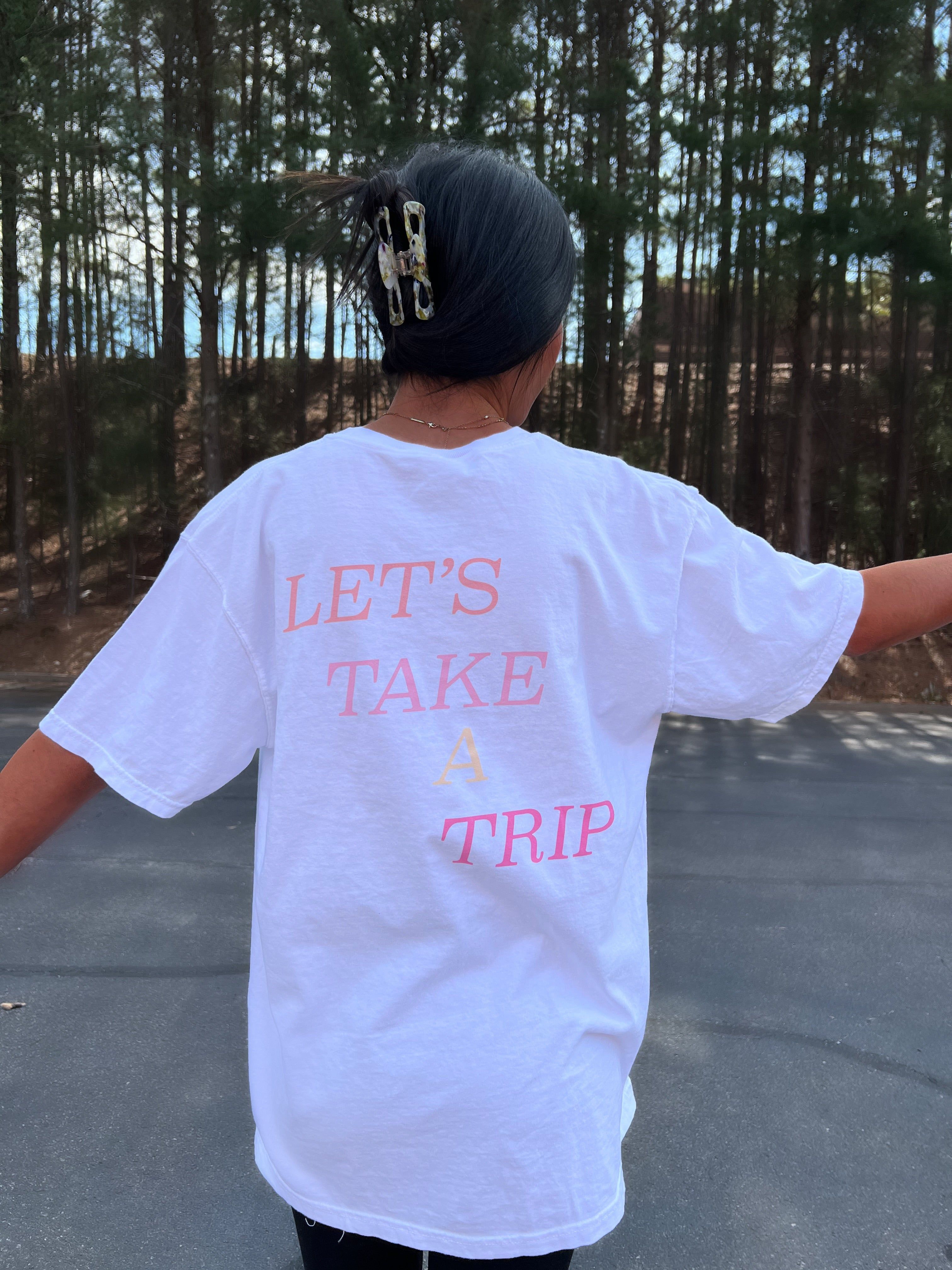 Embroider Let's Take A Trip Tee sold by Sunkissed Coconut