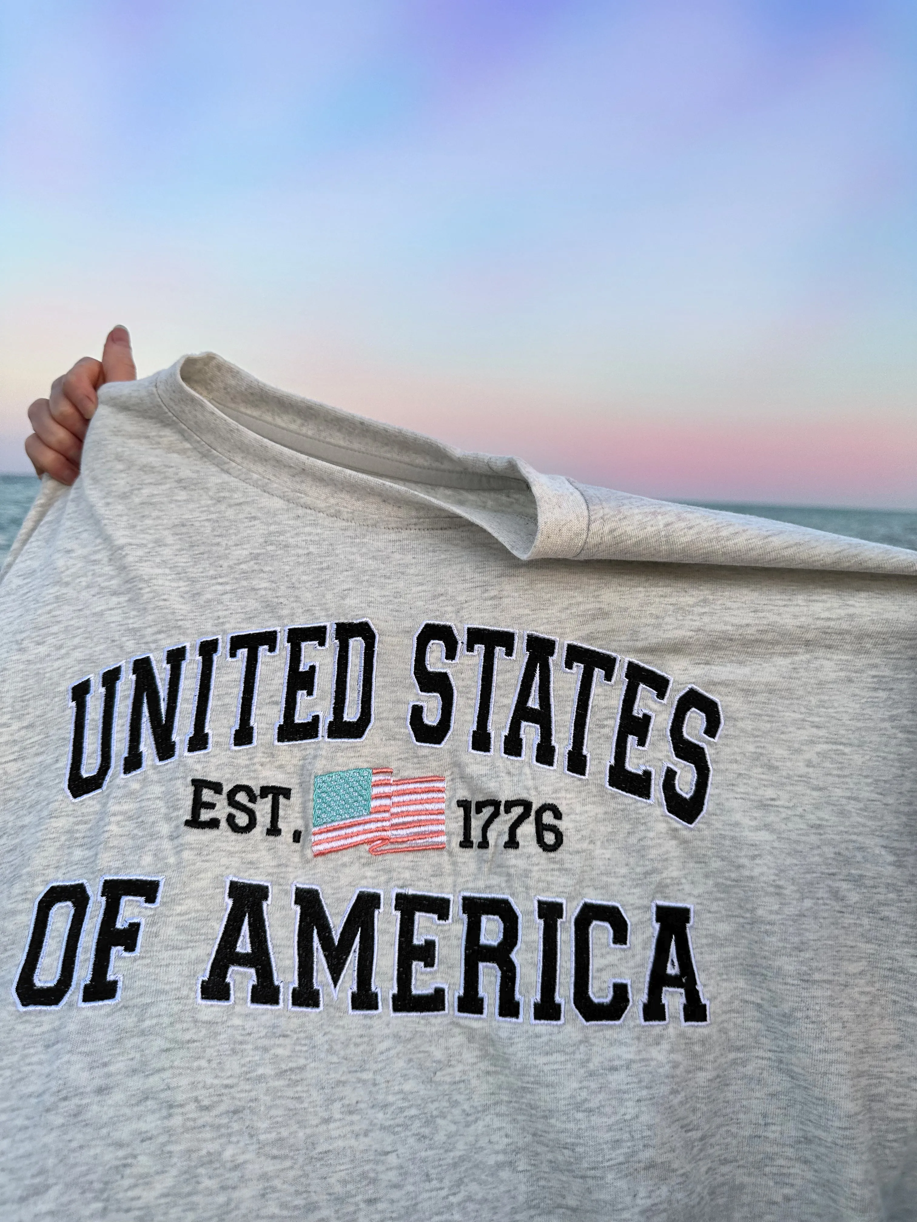 United States Of America Embroider Flag Tee sold by Sunkissed Coconut