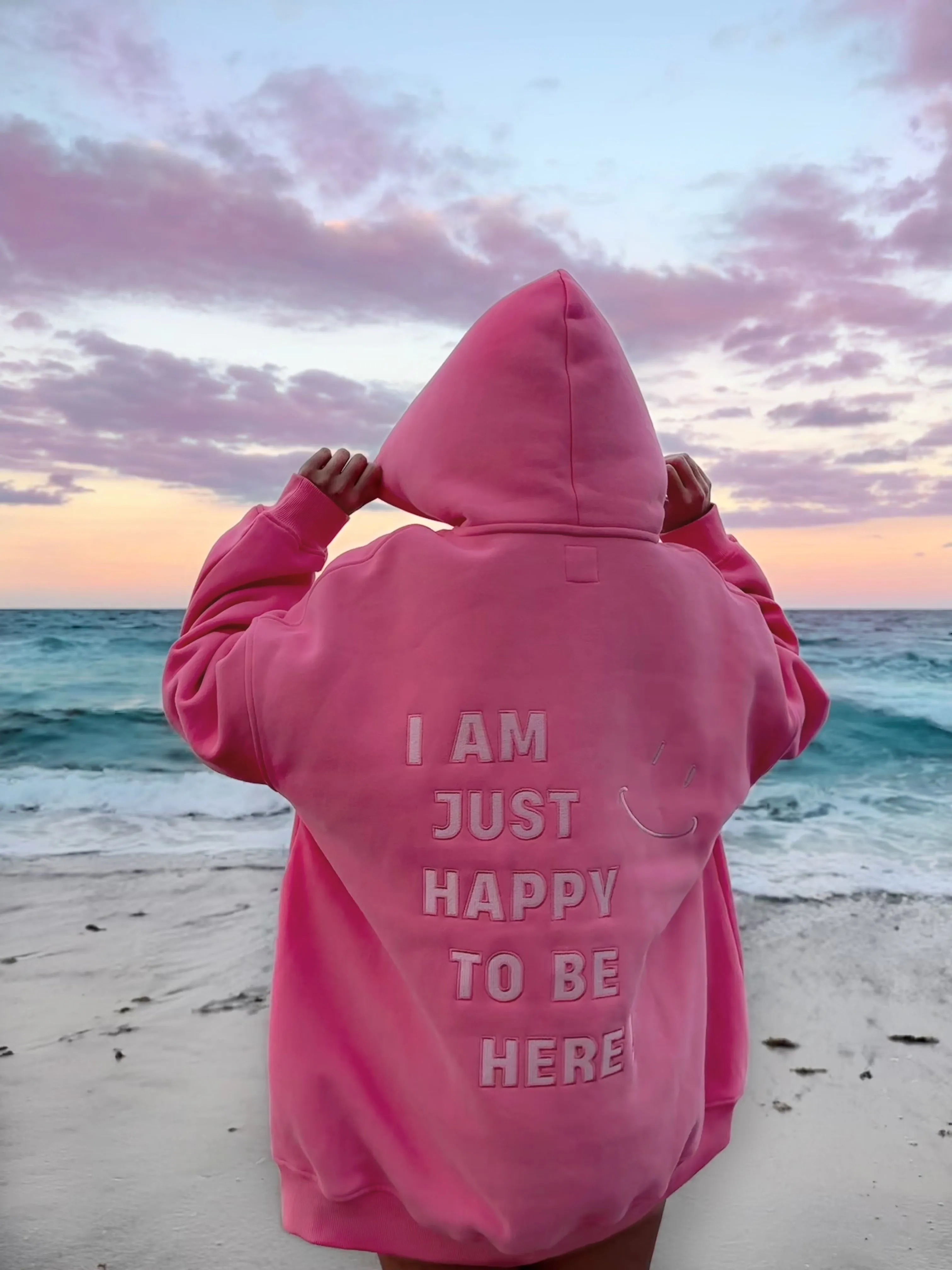 I Am Just Happy To Be Here Embroider Hoodie sold by Sunkissed Coconut