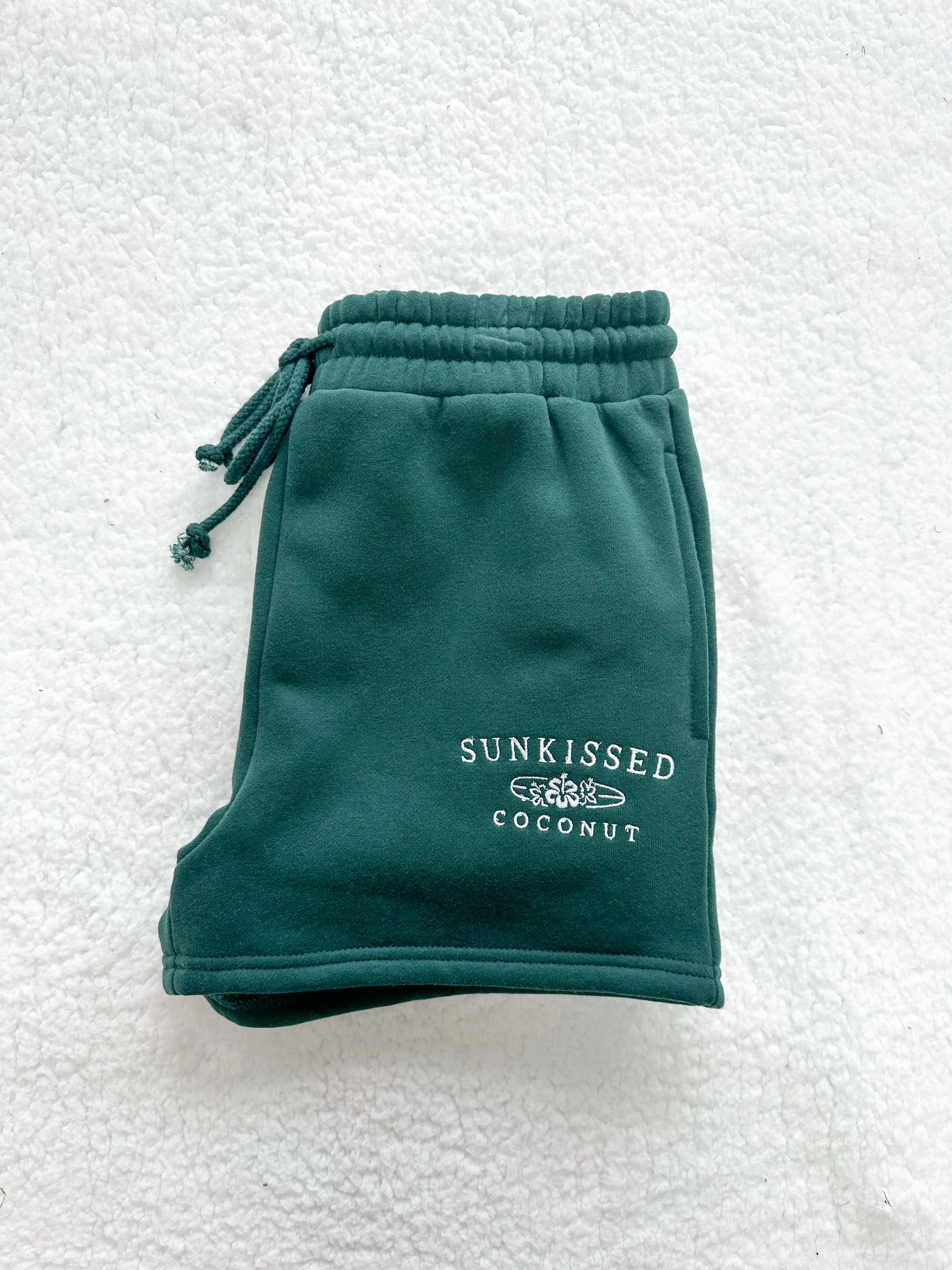 (size Large) Winter Green Sunkissedcoconut Embroider Shorts sold by Sunkissed Coconut