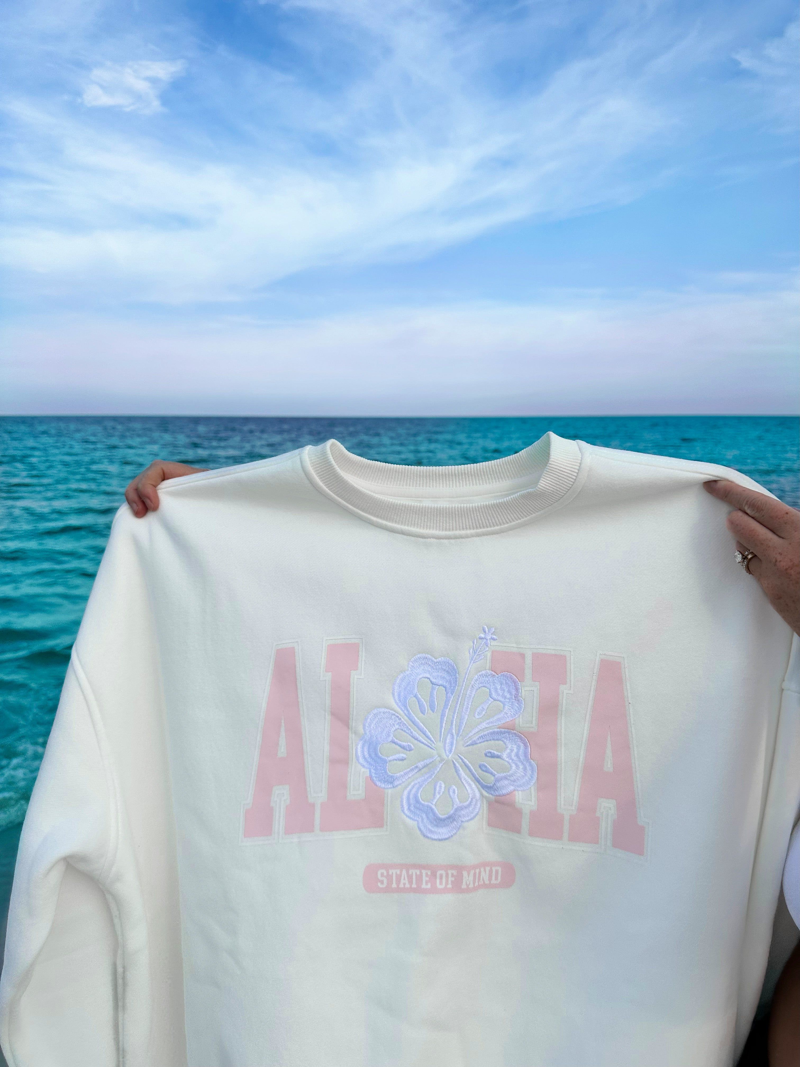 ALOHA PRINTED EMBROIDER SWEATSHIRT sold by Sunkissed Coconut product image thumbnail 4