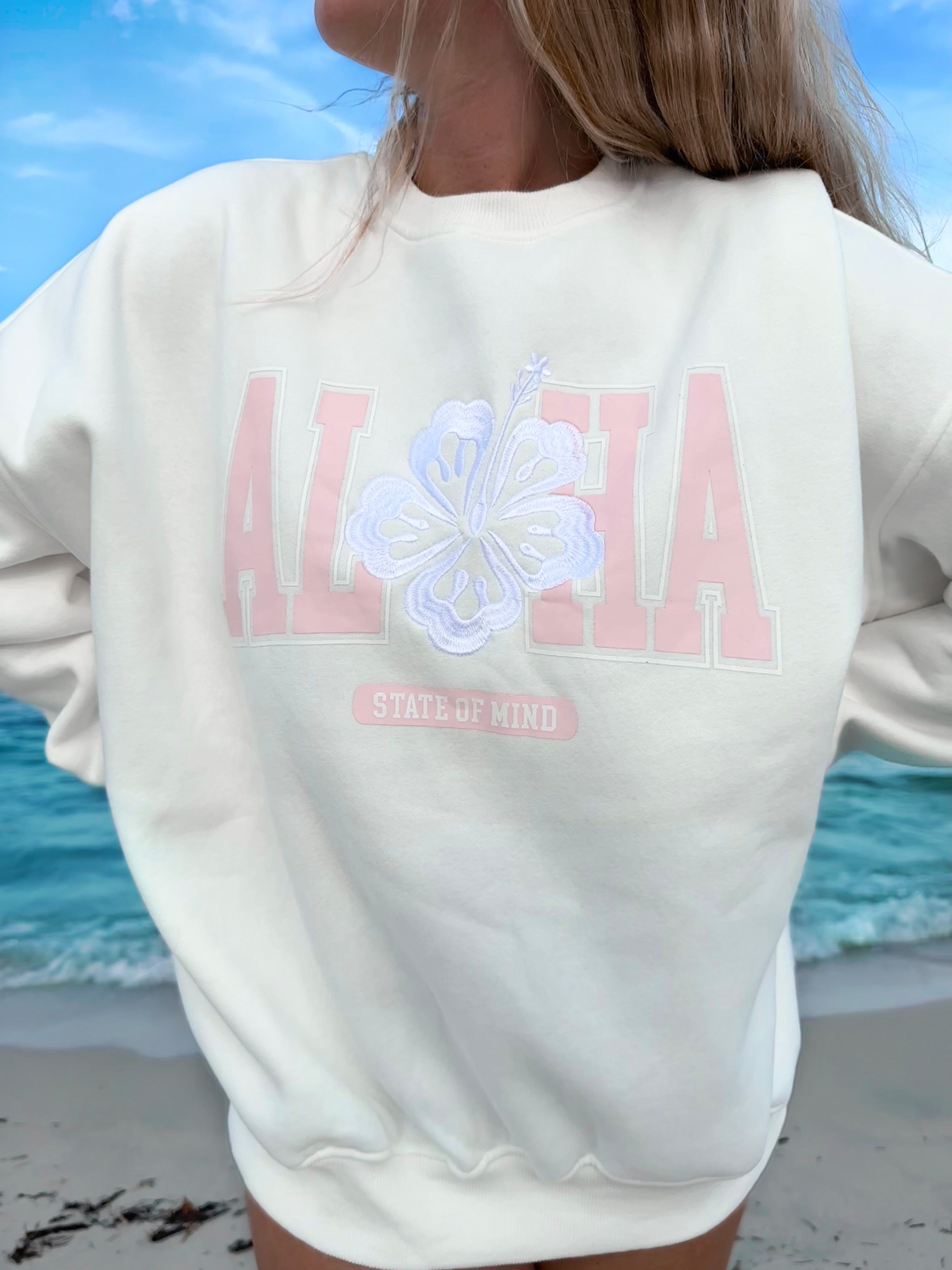 ALOHA PRINTED EMBROIDER SWEATSHIRT sold by Sunkissed Coconut product image thumbnail 2