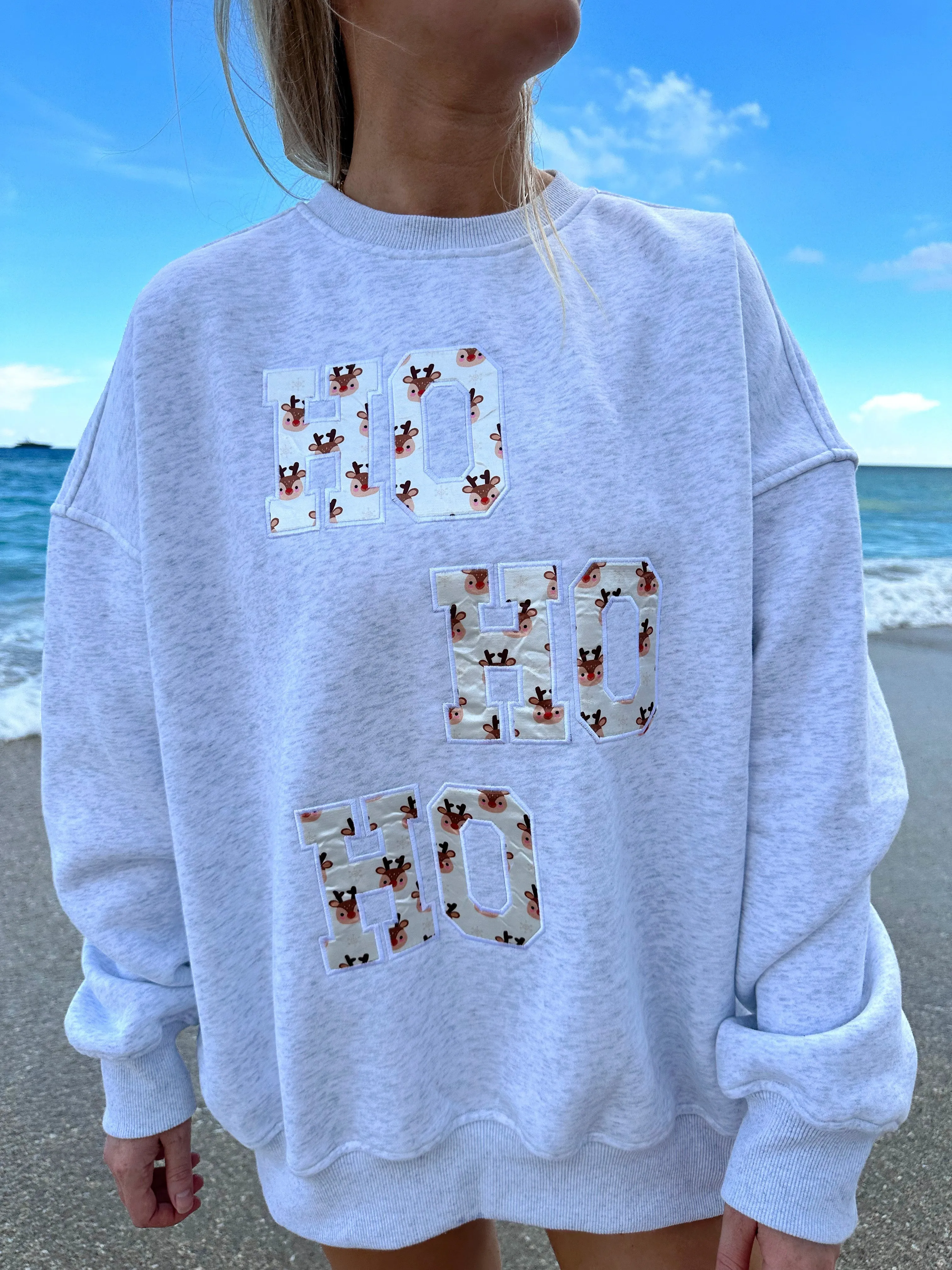 Pearl Grey Reindeer Sweatshirt sold by Sunkissed Coconut product image thumbnail 2