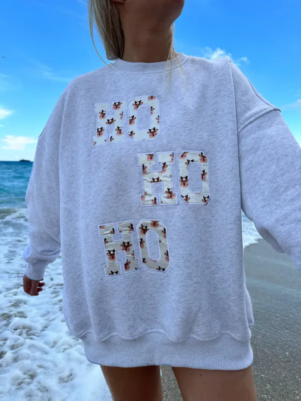 Pearl Grey Reindeer Sweatshirt sold by Sunkissed Coconut
