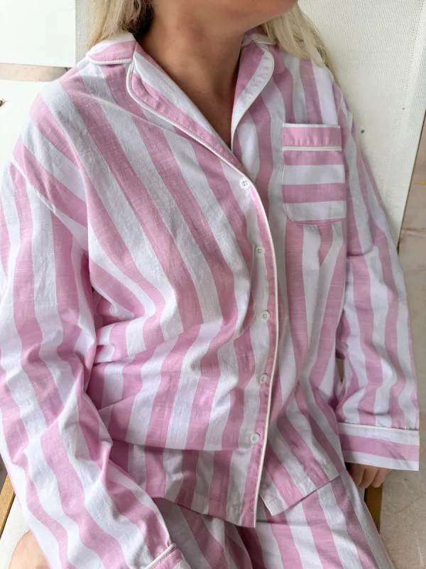 A Day In Greece Striped Pajama Top sold by Sunkissed Coconut