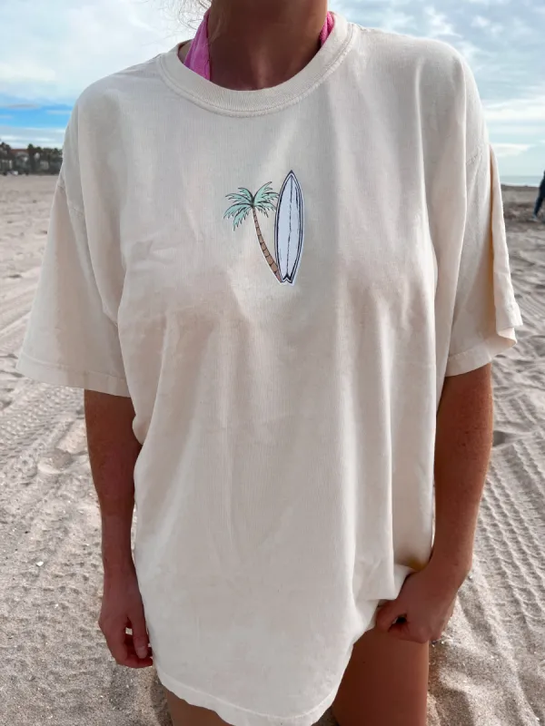 Vanilla Surfboard Tee sold by Sunkissed Coconut