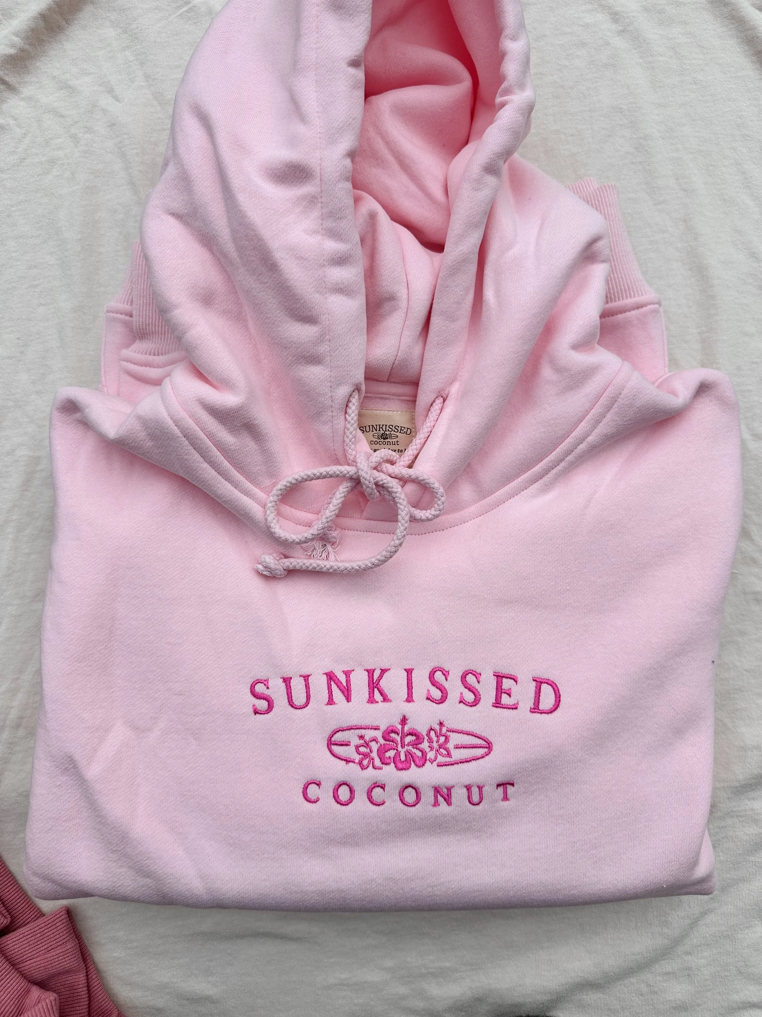 Tana Light Pink Embroider Sunkissedcoconut Hoodie sold by Sunkissed Coconut product image thumbnail 3