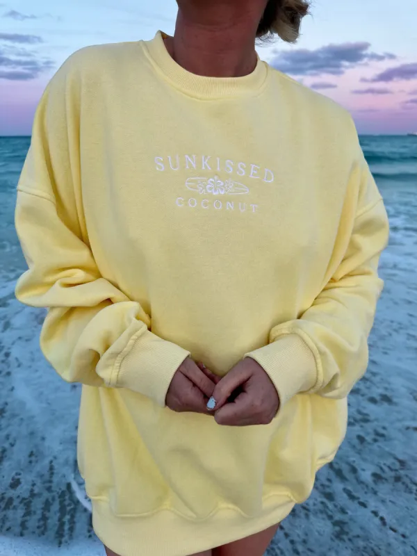 Isabella Banana Yellow Sunkissedcoconut Embroider Sweatshirt sold by Sunkissed Coconut