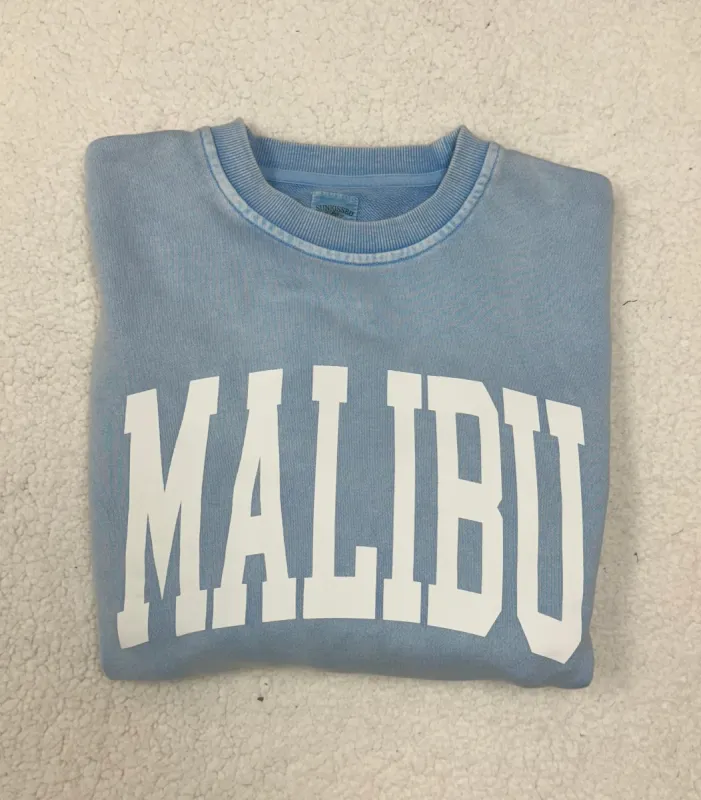 Malibu Washed Blue Sweatshirt sold by Sunkissed Coconut