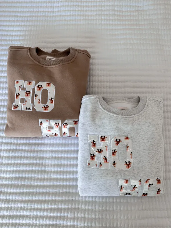 Reindeer Christmas Embroider Sweatshirt sold by Sunkissed Coconut