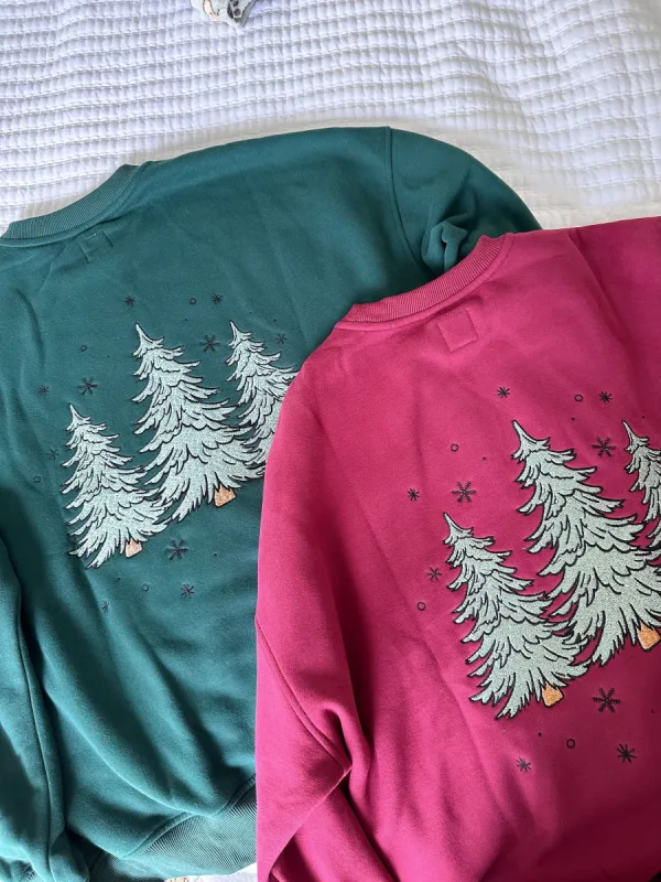 Christmas Tree Embroider Sweatshirt sold by Sunkissed Coconut