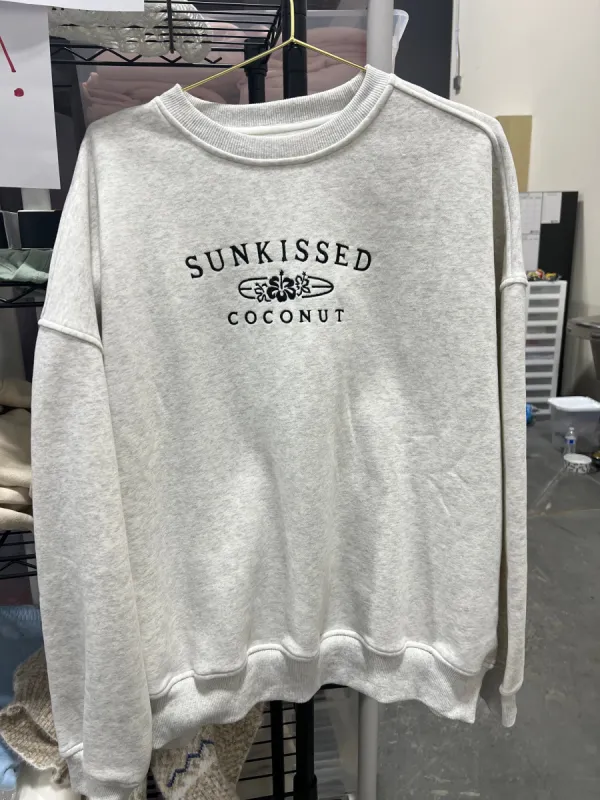 Embroider logo sweatshirt one of a kind sold by Sunkissed Coconut
