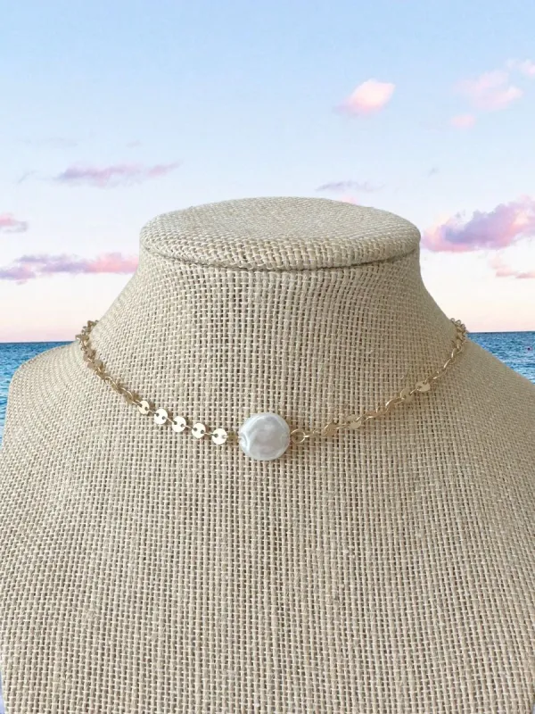 BEACH DAYS FRESHWATER CHOKER NECKLACE sold by Sunkissed Coconut