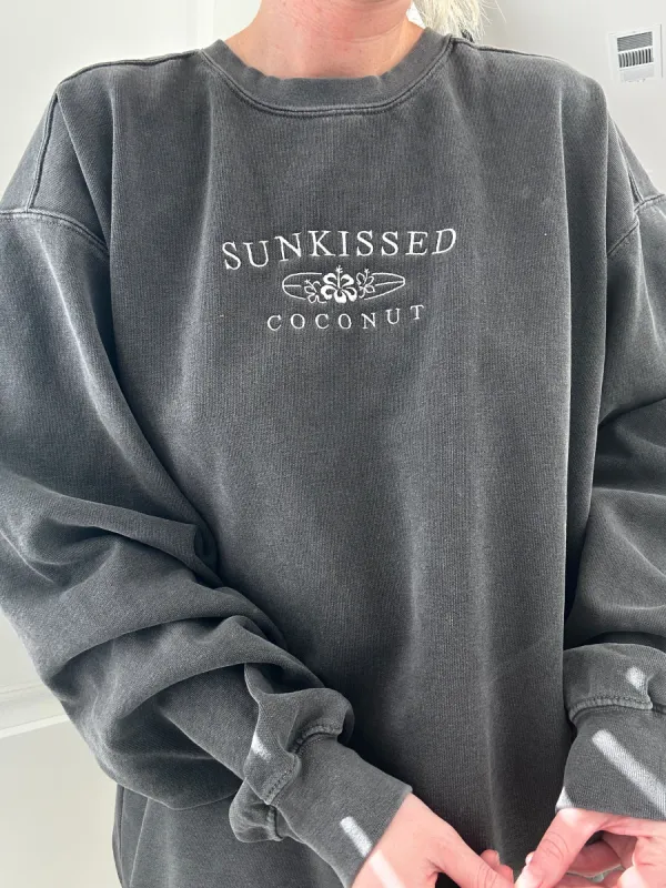 Comfort Colors Embroider Sunkissedcoconut Sweatshirt sold by Sunkissed Coconut