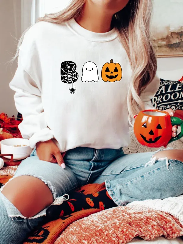 Spooky BOO Pumpkin Sweatshirt sold by Sunkissed Coconut