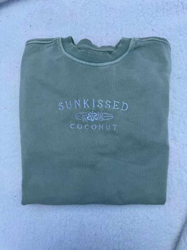 Washed Logo Embroider Sweatshirt sold by Sunkissed Coconut
