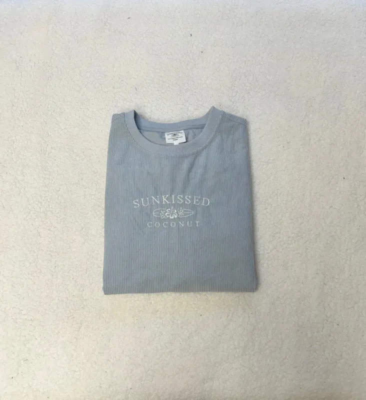 Embroidered Logo Corduroy Sweatshirt sold by Sunkissed Coconut