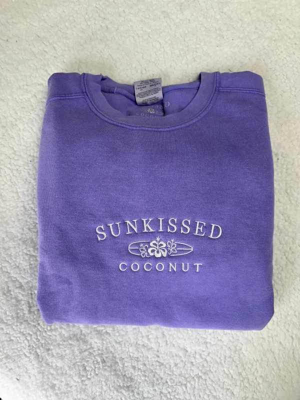 Embroidered Logo Comfort Colors Sweatshirt sold by Sunkissed Coconut