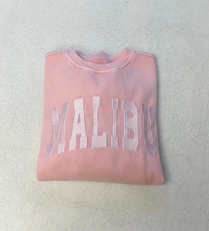 Malibu Embroidered Sweatshirt sold by Sunkissed Coconut