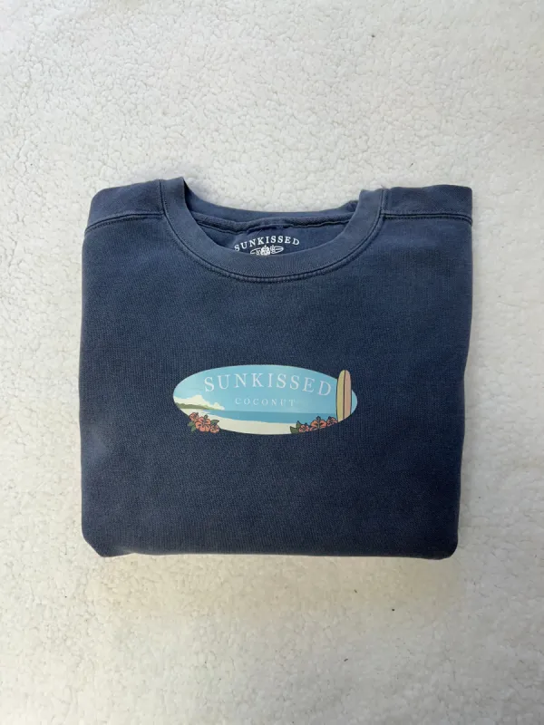 Surfboard Logo Comfort Colors Sweatshirt sold by Sunkissed Coconut