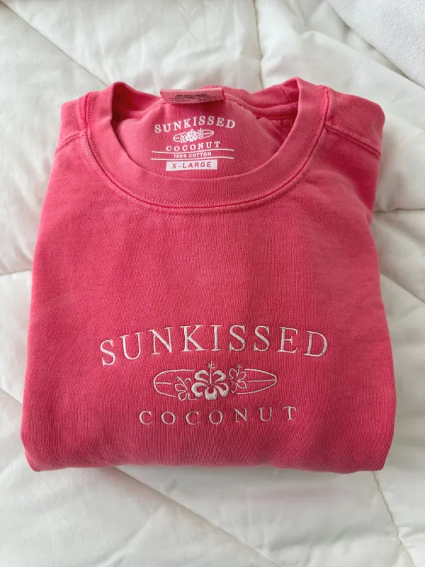 Comfort Colors Embroider Sunkissedcoconut Sweatshirt sold by Sunkissed Coconut