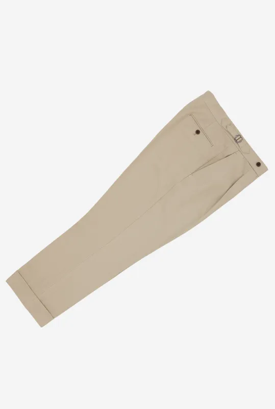 Pleated Chino Sand sold by Anglo Italian