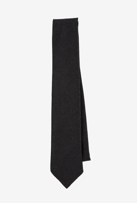Tie Wool-Cashmere Charcoal made by Anglo Italian