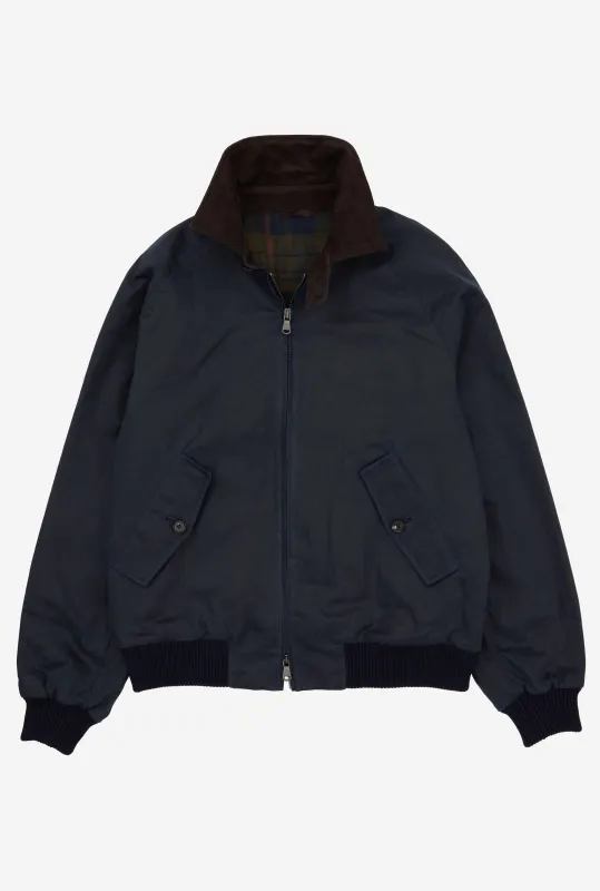 Bomber Jacket Waxed Cotton Navy sold by Anglo Italian