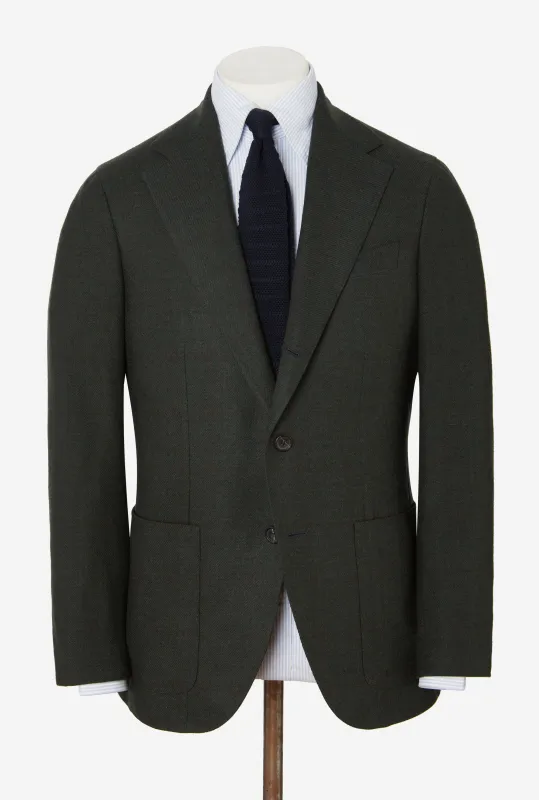 Sport Jacket Wool-Cashmere Forest Twill Red Overcheck sold by Anglo Italian