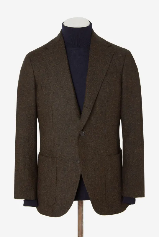 Sport Jacket Wool Ochre Brown Melange sold by Anglo Italian