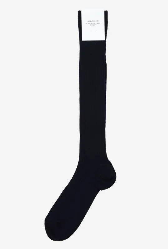 Cotton OTC Sock Navy made by Anglo Italian