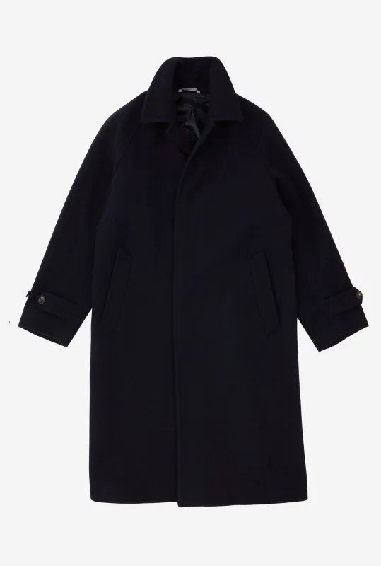 Raglan Sleeve Overcoat Wool Navy sold by Anglo Italian