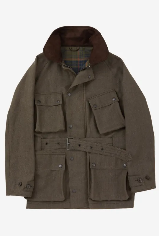 Moto Jacket Oiled Cavalry Twill Taupe sold by Anglo Italian