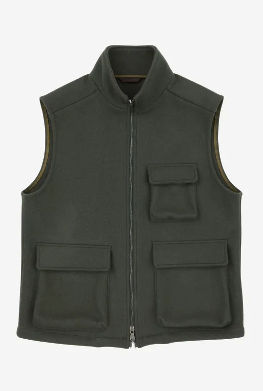 Gilet Wool Jersey Forest sold by Anglo Italian