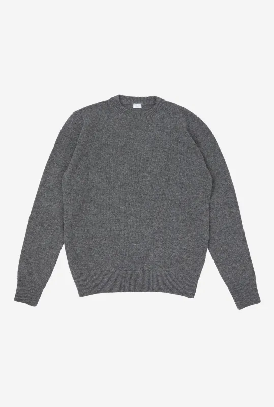 Crewneck Lambswool Shetland Blend Grey sold by Anglo Italian