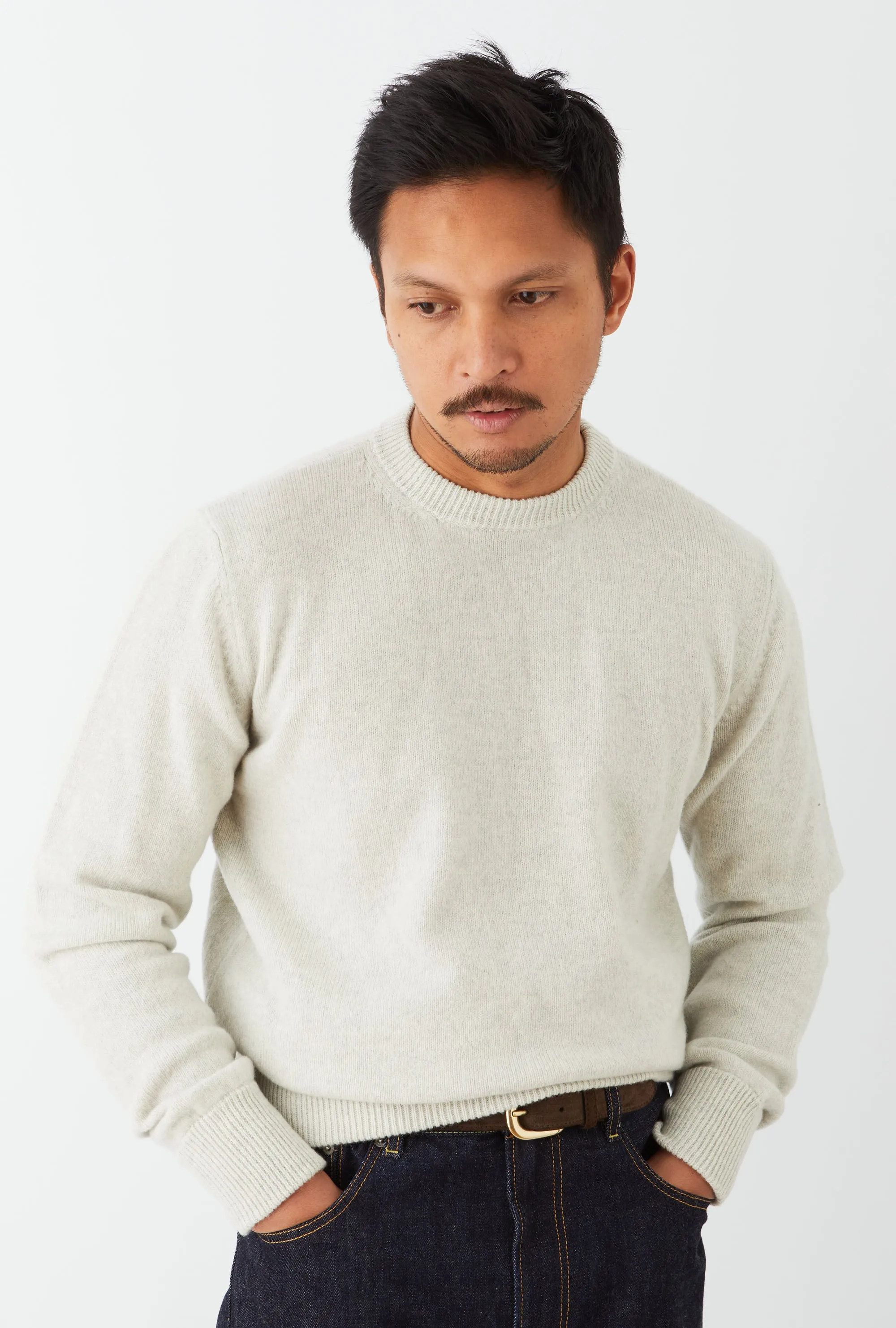 Crewneck Lambswool Shetland Blend Stone sold by Anglo Italian product image thumbnail 2