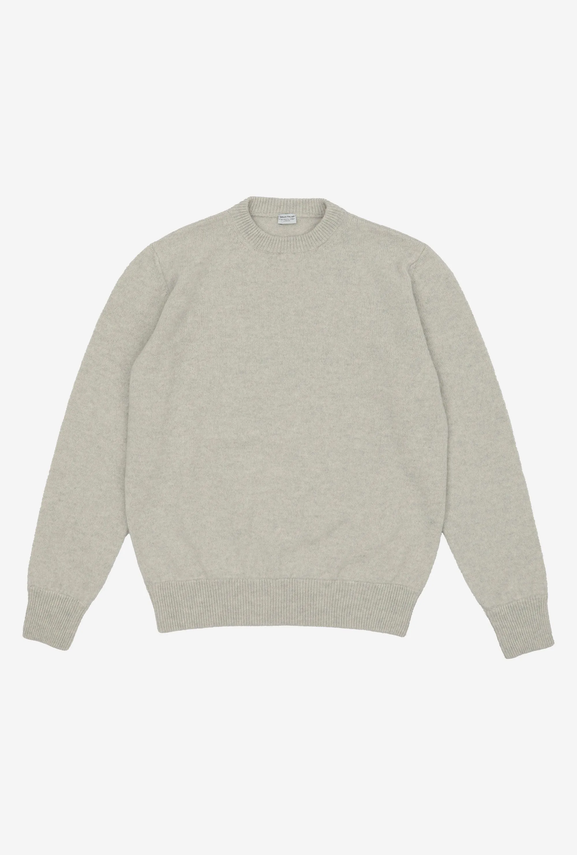 Crewneck Lambswool Shetland Blend Stone sold by Anglo Italian