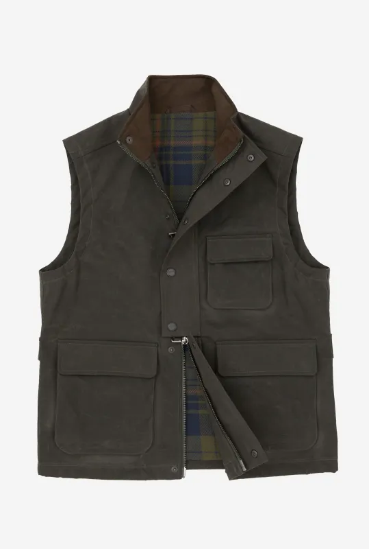 Gilet Waxed Cotton Olive sold by Anglo Italian