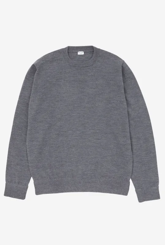 Crewneck Merino Wool Grey sold by Anglo Italian