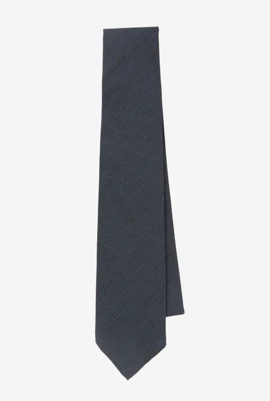 Dry Silk Tie Steel Blue made by Anglo Italian
