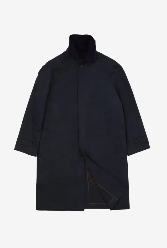 Raglan Raincoat Navy made by Anglo Italian