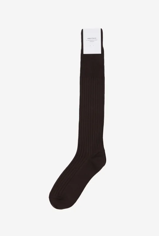 Wool OTC Sock Brown sold by Anglo Italian